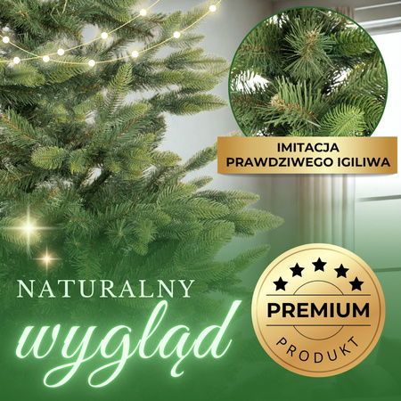 Choinka sztuczna premium 220 cm świerk naturalny