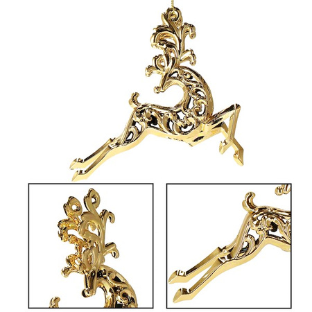 Zawieszki choinkowe 2 szt. renifery ozdoba bożonarodzeniowa złota