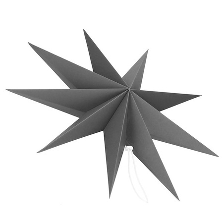 Gwiazda świąteczna papierowa zawieszka choinkowa szara