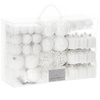 Bombki choinkowe 101 szt. biały zestaw choinkowy