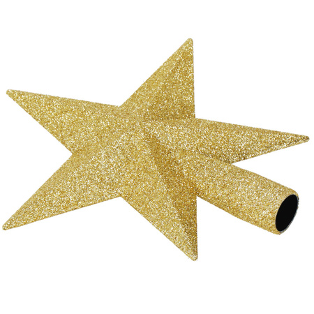 Szpic na choinkę gwiazda 19 cm szpic brokatowy ozdoba świąteczna złota