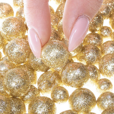 Kulki styropianowe 20g brokatowe do dekoracji stroików choinek złoty