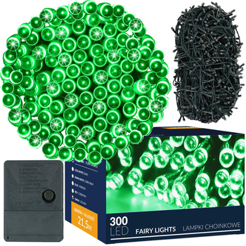 Lampki choinkowe 300 led zielone 22,5 m oświetlenie świąteczne
