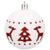 Bombki choinkowe 30 szt. ozdoby świąteczne zestaw 7cm biało-czerwone