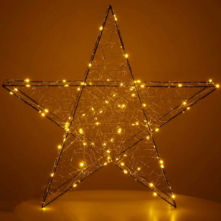Dekoracja świąteczna 100 LED gwiazda metalowa 60 cm oświetlenie witraż