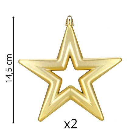 Bombki choinkowe gwiazdki 2 szt. ozdoby do stroika gwiazdy nietłukące złote