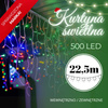 Kurtyna świetlna 500 led girlanda, lampki wewnętrzno-zewnętrzne sople multikolor z zimnym białym flash