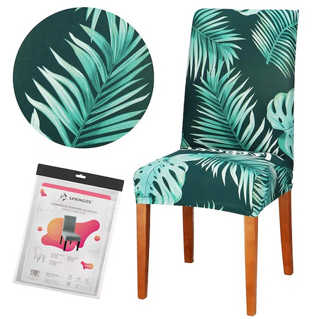 Pokrowiec na krzesło uniwersalny liście tropikalne 4 szt