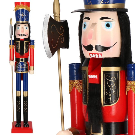 Dziadek do orzechów 120 cm drewniany żołnierzyk z toporem, figurka świąteczna