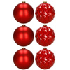 Bombki choinkowe, nietłukące 6 szt. dekoracje świąteczne 15 cm czerwone