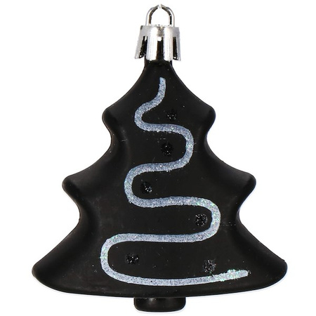 Bombki choinkowe 77 szt. czarny zestaw choinkowy