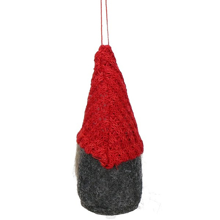 Skrzat 10cm zawieszka świąteczna na choinkę, krasnal świąteczny, gnom z siwą brodą
