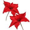 Gwiazda betlejemska 26 cm sztuczny kwiat, poinsecja czerwona z brokatem