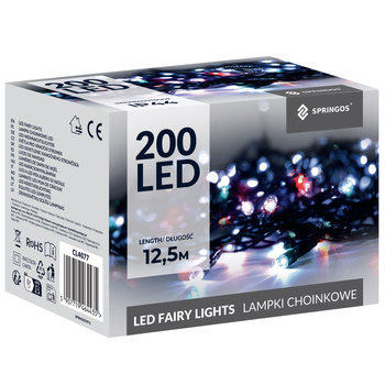 Lampki choinkowe 200 led multikolor 10m oświetlenie świąteczne IP44