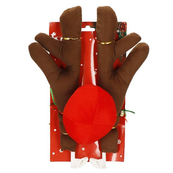 Dekoracja na samochód rogi renifera i nos świąteczna ozdoba na auto