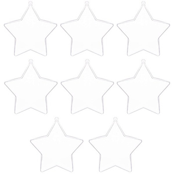 Bombki akrylowe 12cm gwiazda plastikowa decoupage zestaw 8 szt.