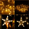 Kurtyna świetlna 70 Led gwiazdki lampki choinkowe wewnętrzne sople ciepły biały