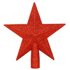 Szpic na choinkę gwiazda 19 cm brokatowa ozdoba świąteczna czerwona