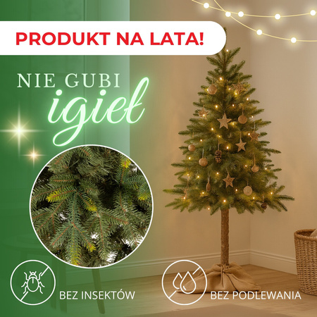 Choinka sztuczna na pniu jak żywa 150 cm świerk naturalny nowoczesny