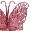 Ozdoba świąteczna motyl brokatowa zawieszka choinkowa różowa