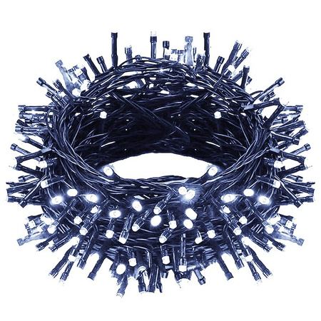 Lampki choinkowe 500 led biały zimny + flash 25m oświetlenie świąteczne IP44