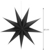 Gwiazda świąteczna papierowa 3d 60 cm zawieszka choinkowa czarna