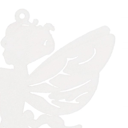 Zawieszka na choinkę wróżki 3 szt. ozdoba świąteczna 14,5 cm biały brokat