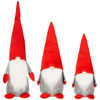 Skrzaty 3 szt. krasnal świąteczny, gnom welurowy czerwony