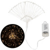 Lampki eksplodująca gwiazda 100 Led biały ciepły z programatorem na baterie