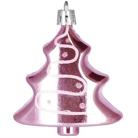 Bombki choinkowe 77 szt. ozdoby świąteczne różowy