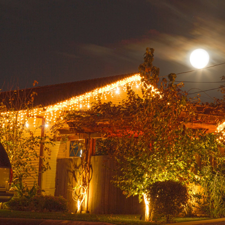 Kurtyna świetlna 500 led girlanda, lampki wewnętrzno-zewnętrzne sople ciepły biały z zimnym białym flash