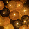 Cotton balls 30 led lampki dekoracyjne, girlanda na prąd grafitowo-białe
