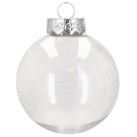 Bombki choinkowe 30 szt. przeźroczysty 7 cm zestaw choinkowy