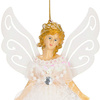 Zawieszka choinkowa aniołek 20cm świąteczna ozdoba biały brokat, cekiny