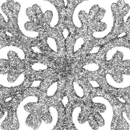 Ozdoba choinkowa 8cm, świąteczna srebrny brokat, zawieszka śnieżynki zestaw 8 szt