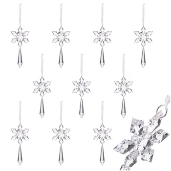 Zawieszki choinkowe kryształki sopelki na choinkę 13 cm ozdoby świąteczne 10 szt.