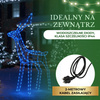 Renifer Led 90 cm świąteczny, świetlna dekoracja do ogrodu niebieski