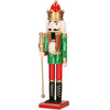 Dziadek do orzechów 50 cm drewniany żołnierzyk z cekinami, figurka świąteczna