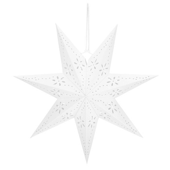 Gwiazda świąteczna papierowa zawieszka choinkowa biała