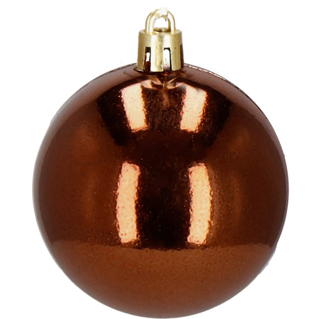 Bombki choinkowe 101 szt. ozdoby świąteczne zestaw z gwiazdą brązowe, rose gold