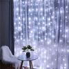 Kurtyna świetlna 300 Led girlanda biały zimny lampki wewnętrzno-zewnętrzne sople
