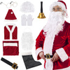 Strój św. Mikołaja 10 elementów, kostium welurowy przebranie czerwony