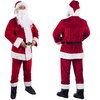 Strój św. Mikołaja 10 elementów, kostium welurowy przebranie czerwony