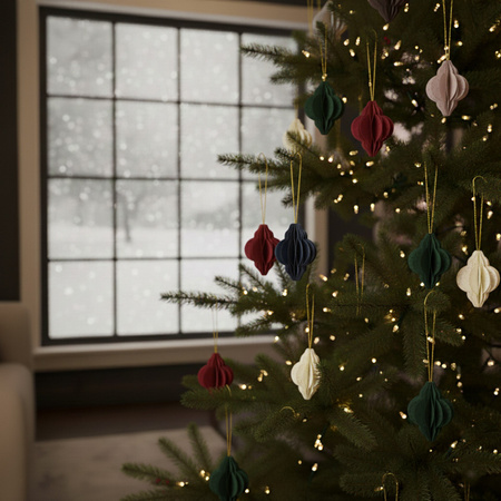 Bombki z papieru 6 szt. ozdoby choinkowe zawieszki świąteczne 4 cm rozkładane kolorowe