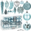 Bombki choinkowe 72 szt. niebieski zestaw choinkowy