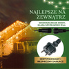 Kurtyna świetlna 500 led girlanda, lampki zewnętrzne sople ciepły biały + flash