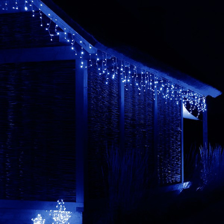 Kurtyna świetlna z pilotem 1500 led girlanda, lampki wewnętrzno-zewnętrzne sople niebieski