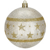 Bombki choinkowe 16 szt. ozdoby świąteczne zestaw 8cm biały, złoty