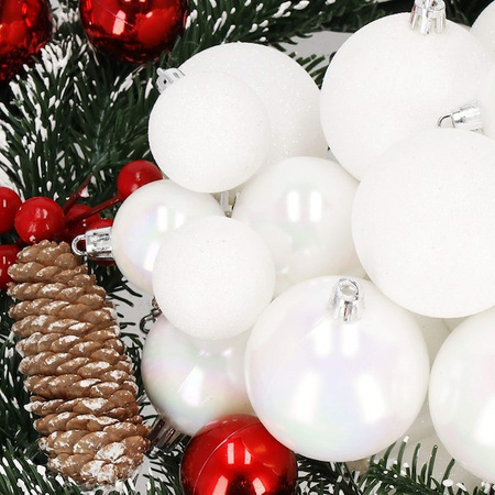 Bombki choinkowe 30 szt. ozdoby świąteczne biały