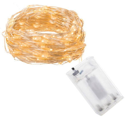 Lampki choinkowe 100 LED druciki mikro na baterie